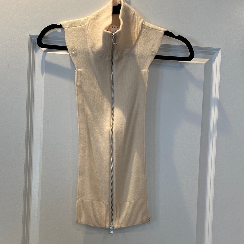 Veronica Beard Cream Zip Scarf